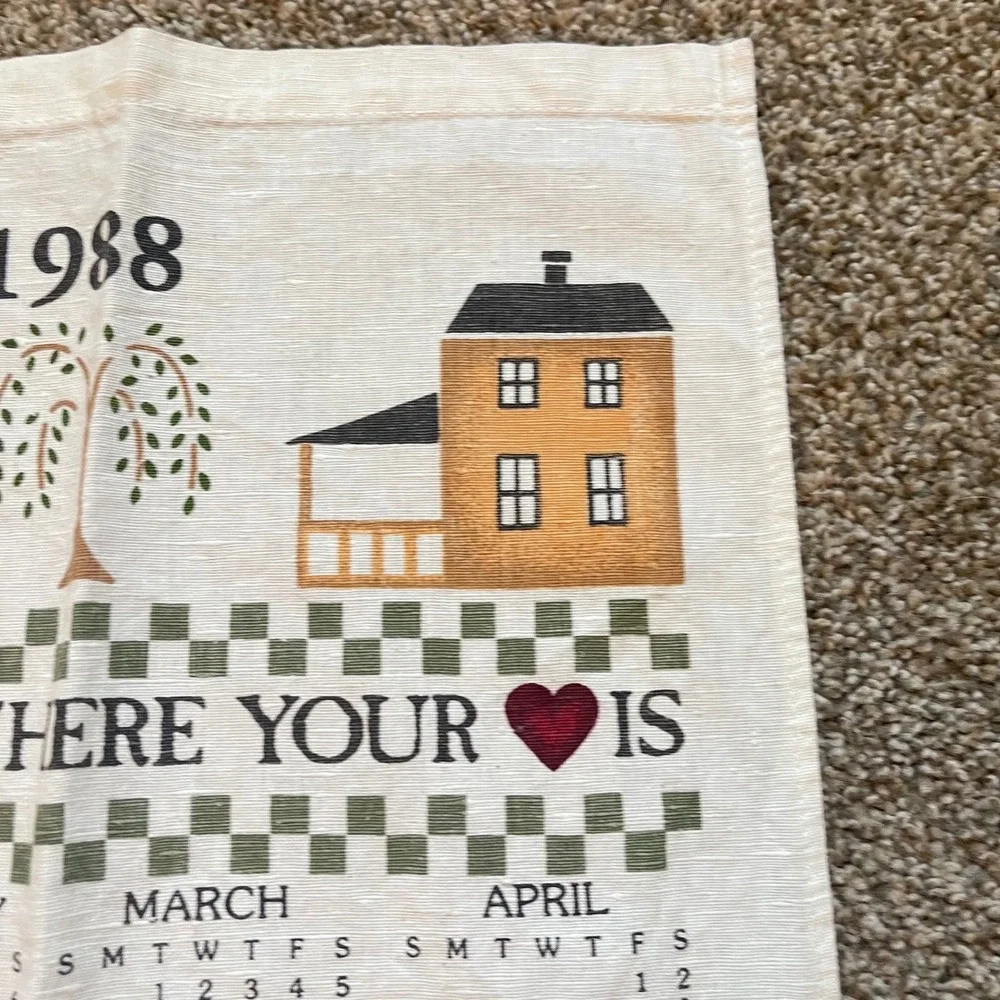 Vintage‎ country home is where your heart is sheep barn Tea Dish Towel Calendar
